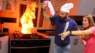 انا وطوني حرقنا مطبخ كريس !! (رعب حقيقي 😰)