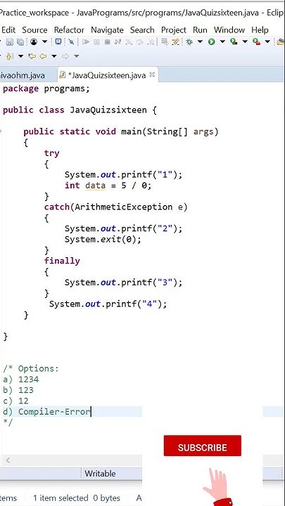 Java Programming Quiz Questions - Q16 - Java Interview Crackers #Shorts ...