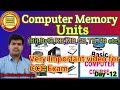 Computer Memory Units ll what is Memory Units ll What is Bit Byte KB MB GB TB etc.