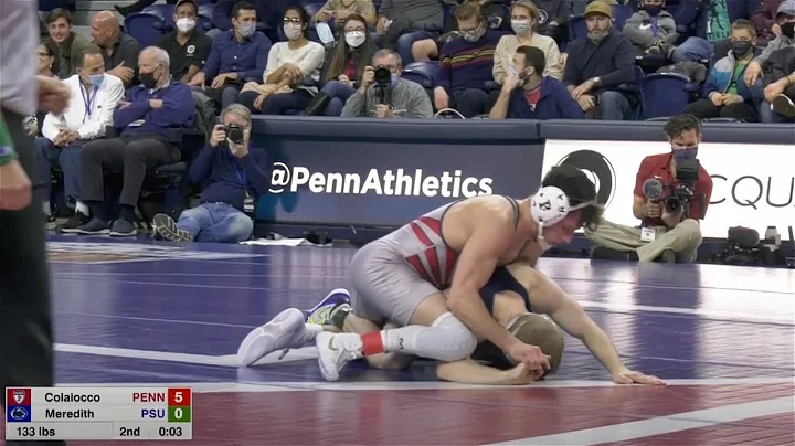 133lbs Michael Colaiocco (Penn) maj dec Brandon Me...