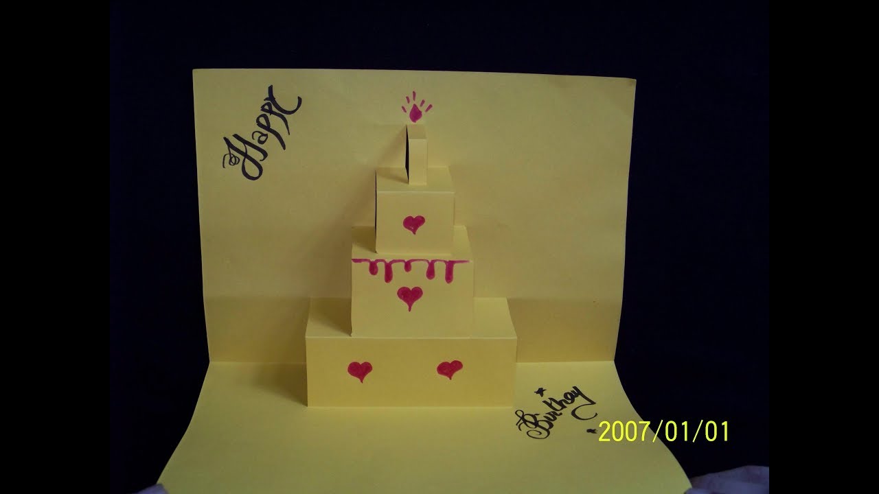 DIY cake pop up card for birthday| Easy 3D cards DIY / alsa kazmi arts ...