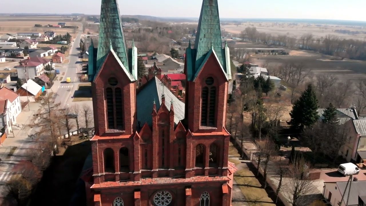 Przybyszew kościół. 1894-1898 r. Dron.