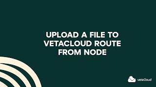 vetaCloud Tutorial - How to upload files using Node JS