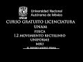 02  CURSO UNAM LICENCIATURA | FISICA / 1.2 MOVIMIENTO RECTILÍNEO UNIFORME  (MRU)