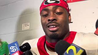 Georgia safety Malaki Starks reacts to losing SEC championship to Alabama