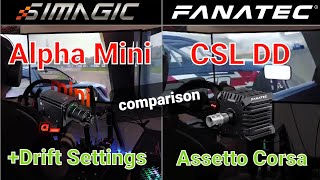 Simagic Alpha Mini vs Fanatec CSL DD Drifting Assetto Corsa + Alpha Mini Drift Setup