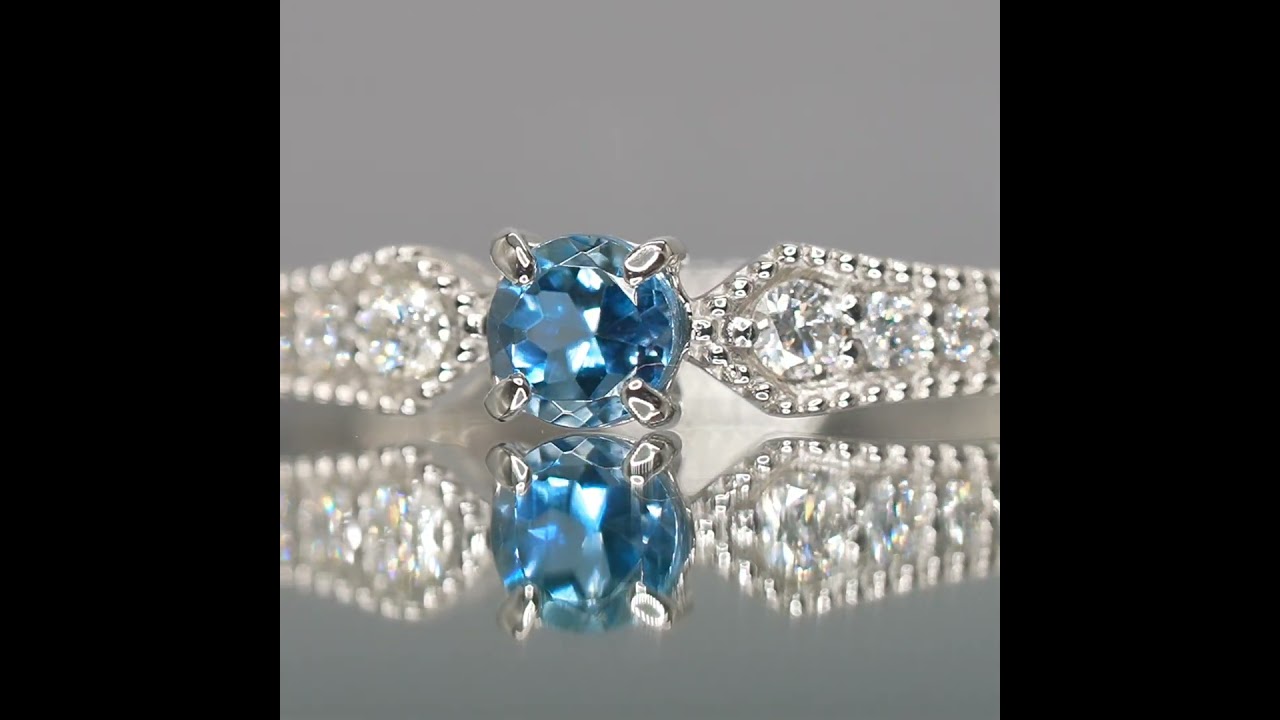 サンタマリアアクアマリン ダイヤモンドリング AQ 0.164ct D 0.05ct