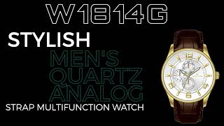 Western Watches Multifunction Leather Strap Watch W1814G -3 Atm Water Resistant,