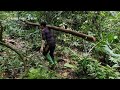 7 days in the forest building a hut next to a stream learning how to live in the deep forest