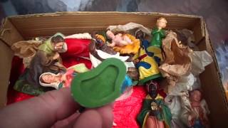 Vintage Christmas Nativity Figures +. Flea Market Garage Yard Estate Sale Finds Pick-Ups - 3/18/16