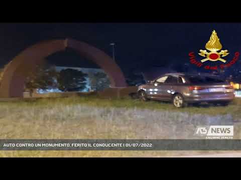 AUTO CONTRO UN MONUMENTO, FERITO IL CONDUCENTE | 01/07/2022