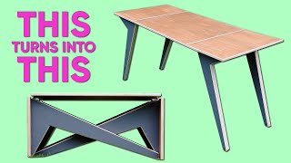 Collapsable Multi-Function Plywood Table | Coffee Table Turns Into Dining Table