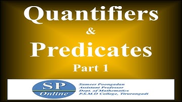 S1 B.Sc; Maths; Lecture 13-Quantifiers & Predicates-Part 1