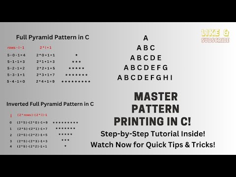 Part 5 | Pattern in C Language | Malayalam | Full Pyramid Pattern - YouTube