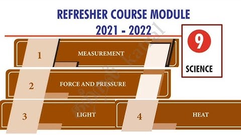 Refresher course module -2021-2022,9-SCIENCE, UNIT-1,2,3, 4