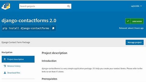 Django Contact Forms Package || PyPi Library