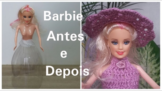 Vestido longo de crochê para Barbie criado e confeccionado por Pecunia  Milli…  Moldes para vestuário de bonecas, Vestido de crochê barbie, Roupas  barbie de crochê