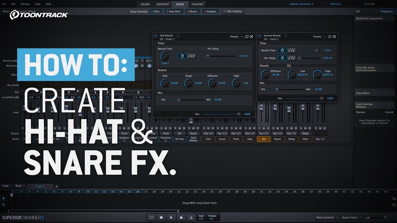 Superior Drummer 3 How to create hihat and snare FX YouTube