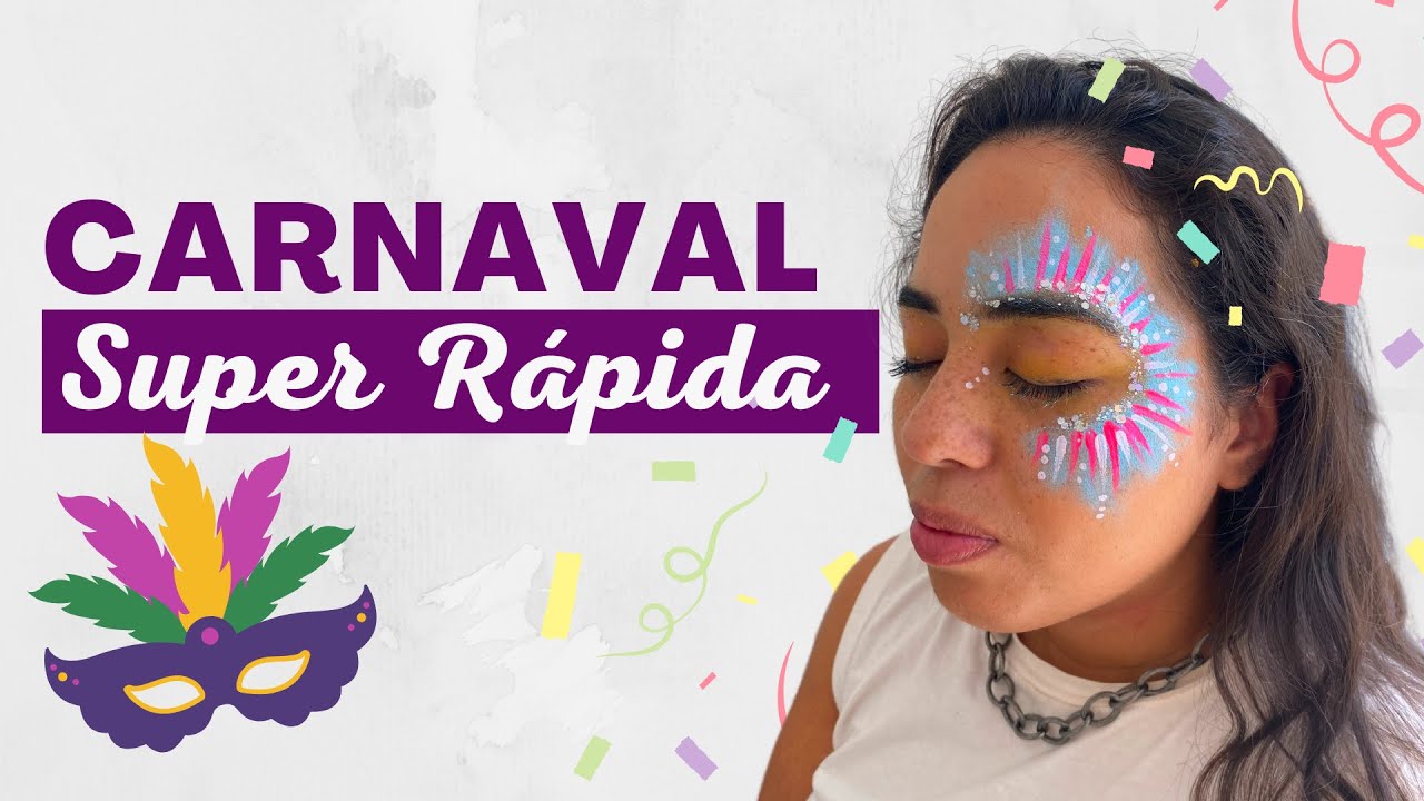 Pintura facial de carnaval super rápida - YouTube