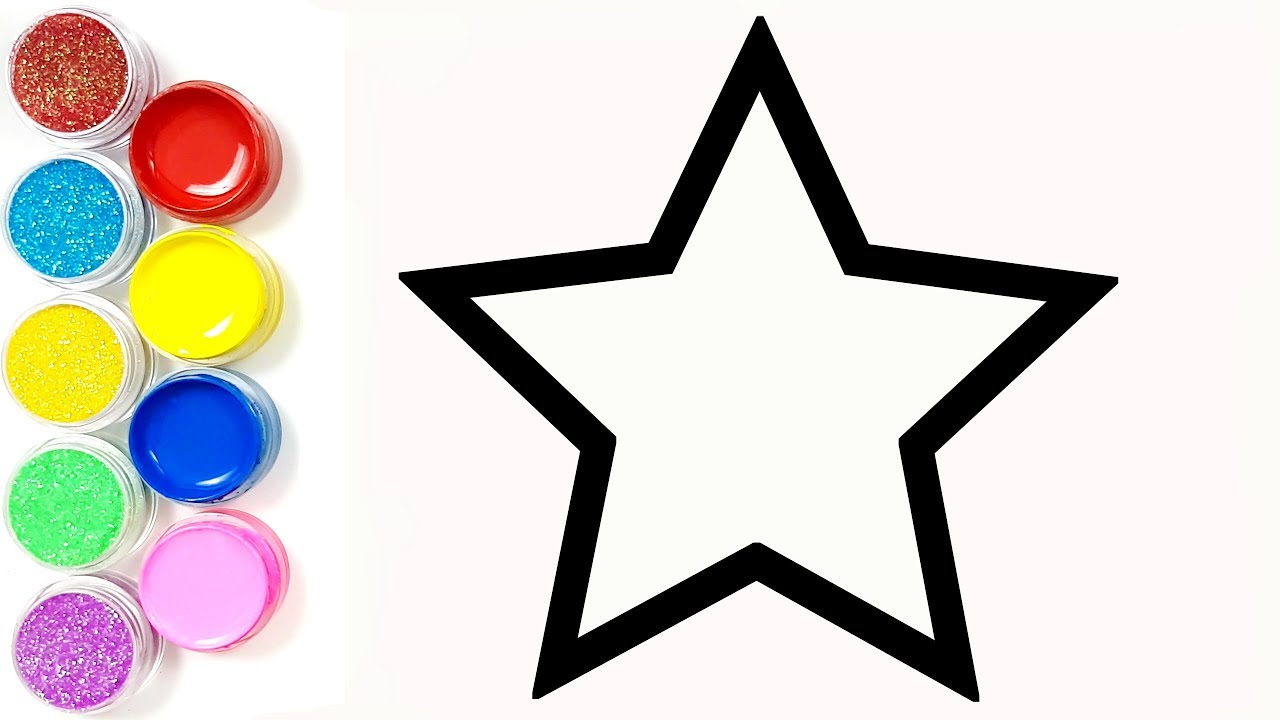 New Update Glitter Star coloring and drawing for Kids, Toddlers | 별 그리기 색칠하기 | COCO TOY ART☆