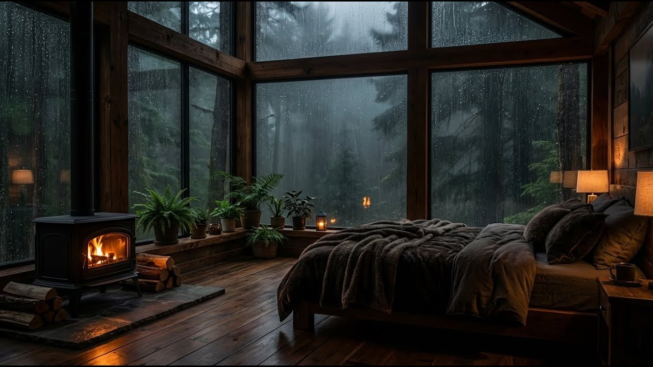 Pure Healing: Rain & Felt Piano in Atmospheric Wood Cabin for Instant Body Relaxation 🎹