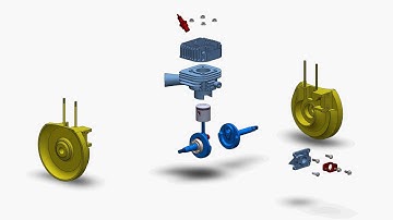 Solidworks - Two Stroke Engine exploded view