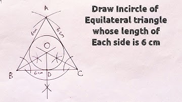 How to construct Incircle of an Equilateral triangle of length of each side 6cm. @SHSIRCLASSES 