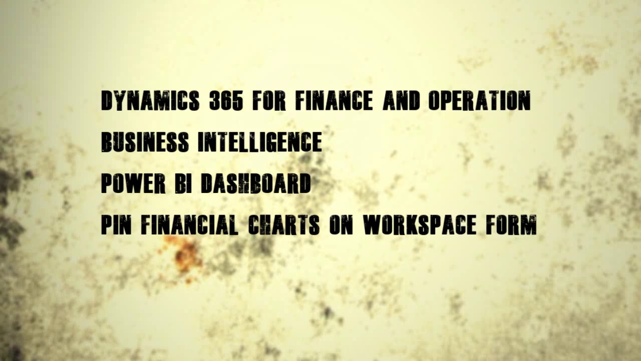 Dynamics 365 for finance and operation and Power BI Dashboard
