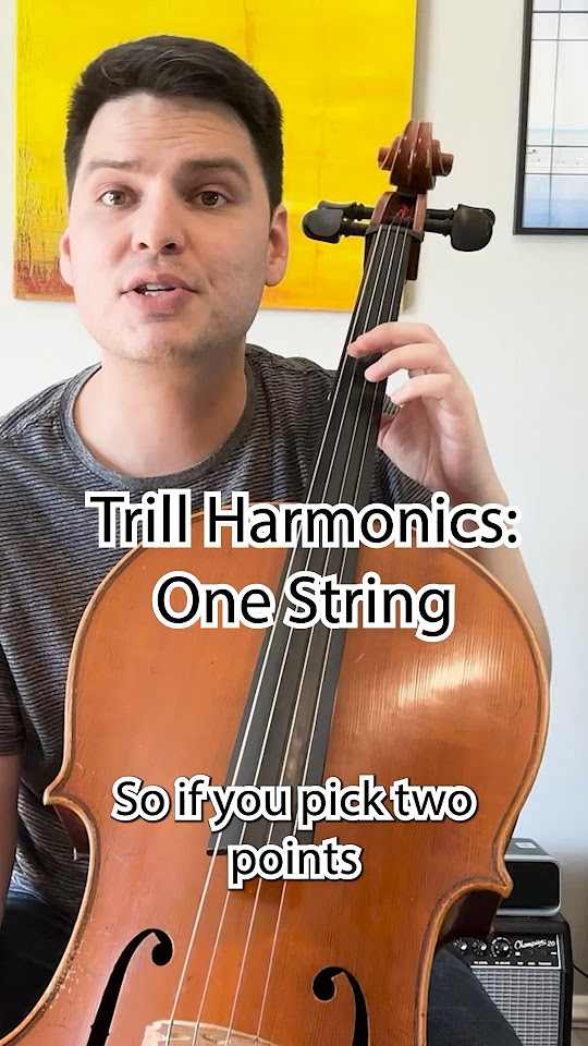 Composers trill cello harmonics on one string youtube