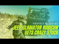CRAZY MODIFIED JEEP GLADIATOR RUBICON GETS CRAZY STUCK (High Centered)