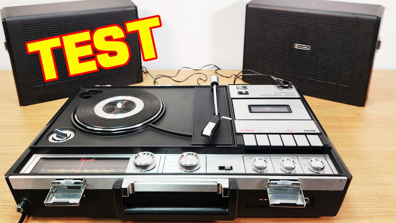 TEST RUN Vintage Sanyo G-2612H Briefcase Stereo Record Player