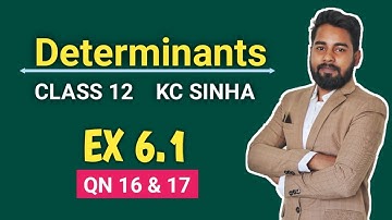 Determinants Class 12 | Ex 6.1 QN 16 & 17 | KC Sinha | Mathematics Origin | Deepak Roy