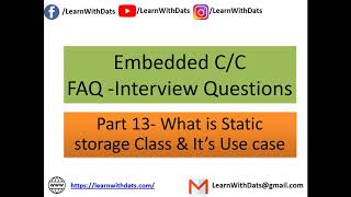 What is Static Storage Class And Its Use Cases | Embedded C Interview Questions