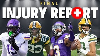 Vikings vs. Packers FINAL INJURY Report