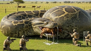 Fearless Courageous Rescue Team Confronts Huge Python to Save a Scared Gora!