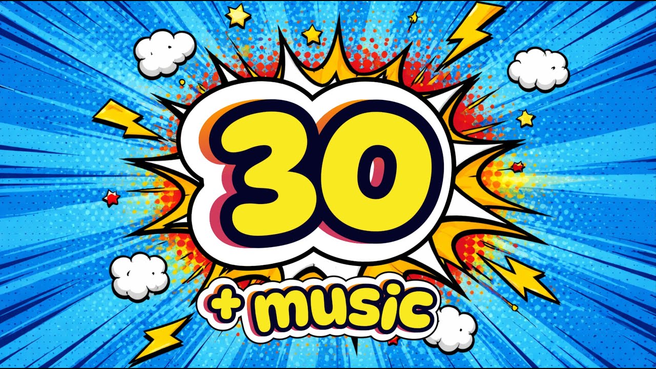 30 Second Countdown Timer ⏱️ | Pop Art Style | Fun & Hype Music