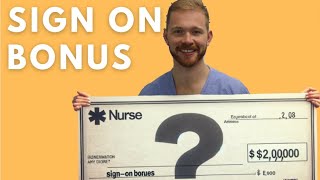 WATCH THIS before taking a NEW NURSE sign on BONUS