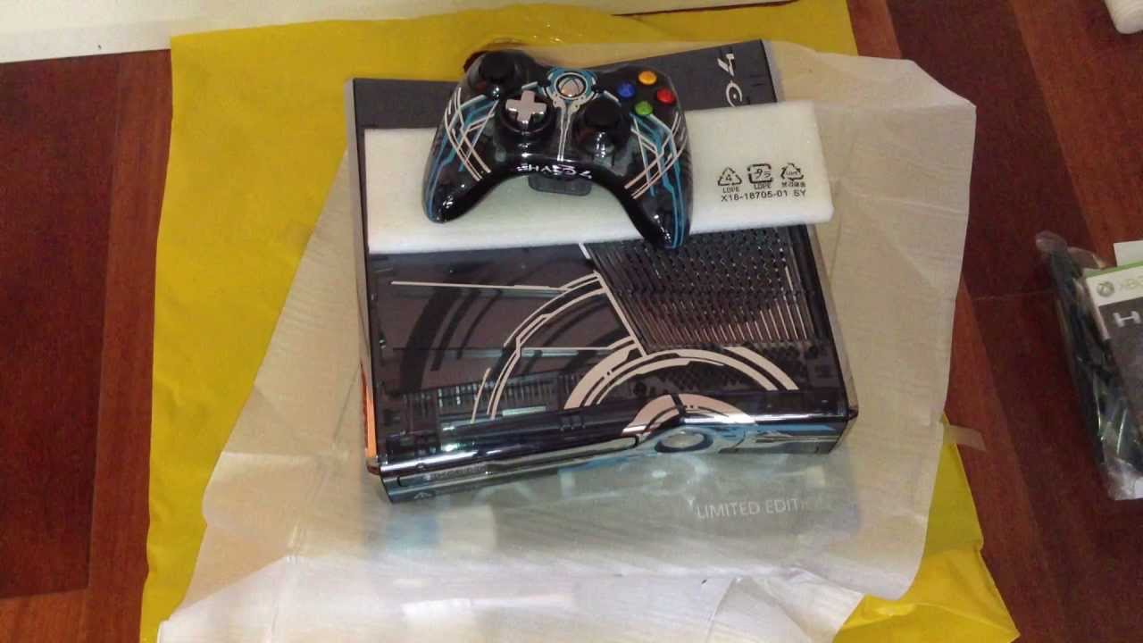 Halo 4 Xbox 360 320gb Limited Edition console unboxing - YouTube