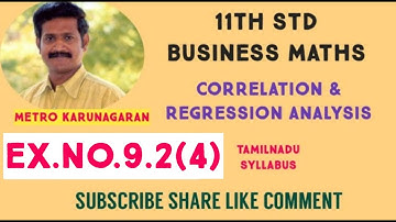 11th Std BM Ex.9.2(4) Obtain the two regression lines from the following data. N=20, Sigma X=80