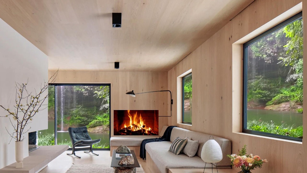 🔥 Cozy Cabin Heavy Rain #2 | 🌧️ Rain Sounds & Crackling Fireplace