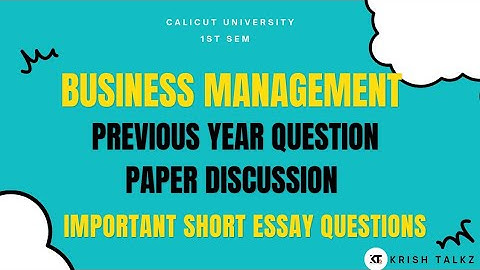 Calicut University |1st Sem| Business Management |Important Short Essay questions |