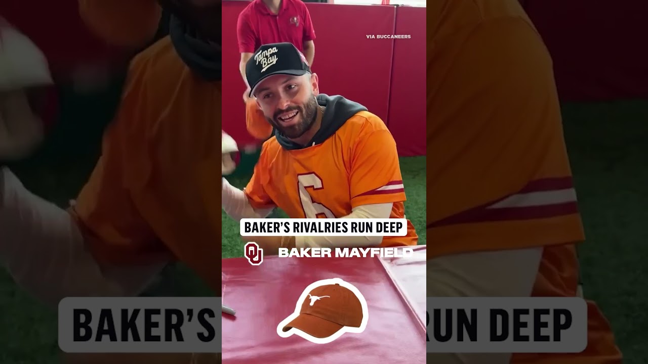 Baker Mayfield, always a Sooner 😂 #football #cfb #NFL #rivalry