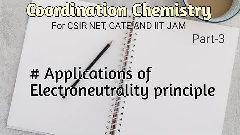 Coordination Chemistry|Part 3|CSIR NET|Gate|IIT JAM|Applications of Electroneutrality Principle