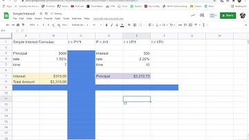 Simple Interest Calculator in Sheets