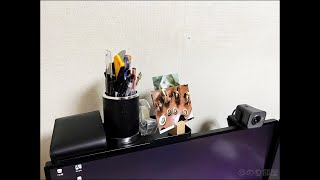 JXMTSPW ディスプレイボードのレビュー･感想。PCモニター上に収納場所･棚を作れてオススメ！机がスッキリするので便利！