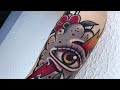 Traditional Sleeve Tattoo Time Lapse