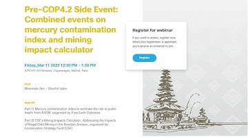 Pre-COP4.2 Side Event: Combined events on mercury contamination index and mining impact calculator