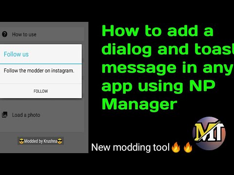 How to add a dialog and toast message in any app using NP manager //New Modding tool //NP Tutorial 1