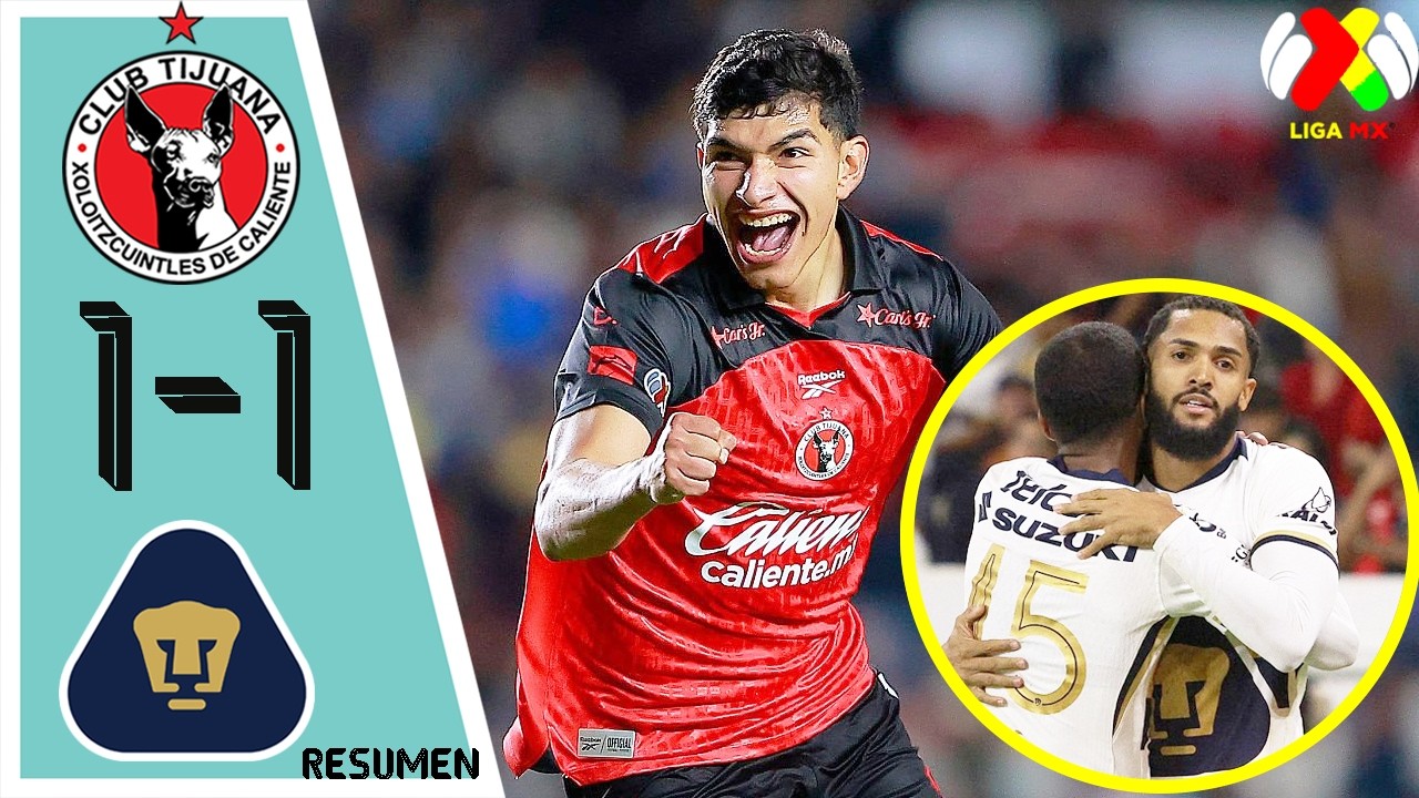 Club Tijuana vs Pumas 1-1 Resumen y Goles | Liga MX 2026 | Jornada 8