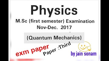Physics M.Sc (First semester) examination paper third-Quantum mechanics-l